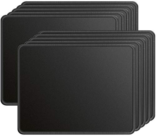 Book Cover Ktrio 10 Pack Mouse Pad with Stitched Edges, Non-Slip Large Mousepad with Superior Micro-Weave Cloth, Water-Resist Mousepads Mouse Pads for Computers, Laptop, Gaming, Office & Home, 11 x 8.5 in, Black