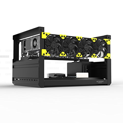 Veddha T2 6 GPU Minercase Aluminum Mining Rig Open Air Frame Case for Ethereum(ETH)/ETC/ZCash/BTC/Monero Easy Assemble