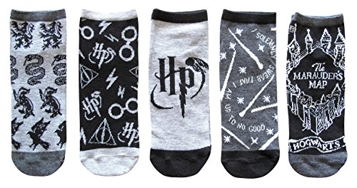 Harry Potter Designs Juniors/Womens 5 Pack Ankle Socks Size 4-10