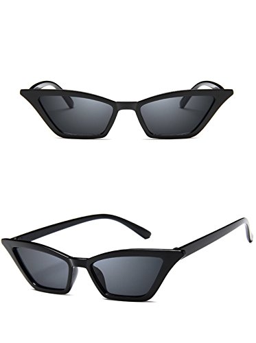 W&Y YING Small Cat Eye Sunglasses for Men and Women Skinny Retro Frame Y2K Shades Trendy Fun Fashion Glasses