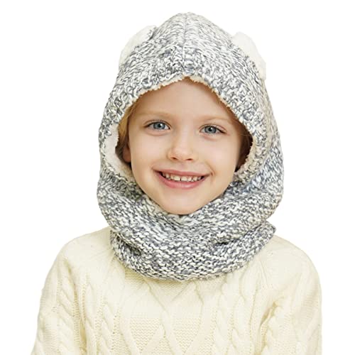 Connectyle Baby Kids Warm Winter Hats Cute Thick Earflap Hood Hat Scarves with Ears