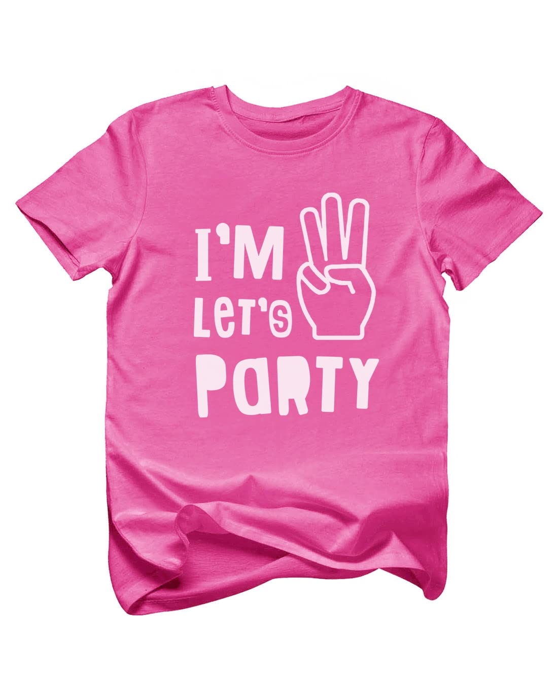 I'm Three 3rd Birthday Shirt Gifts for 3 Year Old Boy Girl Toddler Kids T-Shirt 2T Pink