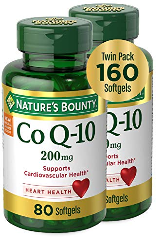 CoQ10 by Nature's Bounty, Dietary Supplement, Supports Heart Health, 200mg Twin Pack, 160 Softgels