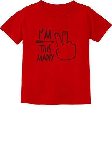 I'm This Many 2 Year Old Boy Girl 2nd Birthday Toddler Kids T-Shirt