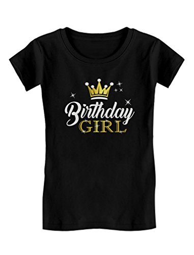 Birthday Girl Shirt Party Outfit Princess Crown Girls Fitted T-Shirt