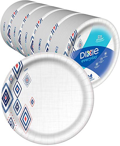 Dixie Large Paper Plates, 10 Inch, 220 Count, 2X Stronger*, Microwave-Safe, Soak-Proof, Cut Resistant, Disposable Plates For Everyday Breakfast, Lunch, & Dinner Meals