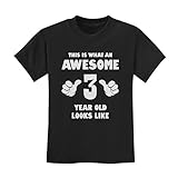 Tstars 3rd Birthday Shirt What an Awesome 3 Year Old Looks Like Funny Kids T-Shirt