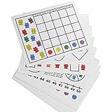 Legato Counting Bear Activity Sheets and eBook; 20 Large, Glossy Card Stock Sheets (each 8.5" x 11"); Helps with Patterns, Graphing, Colors, and More! Use with any 1" bear manipulative with 6 colors.