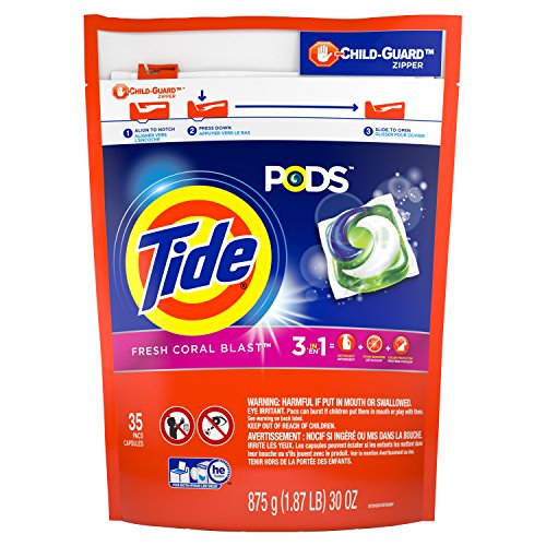 Book Cover Tide Pods Detergent Pacs, Coral Blast Scent, 35 Count