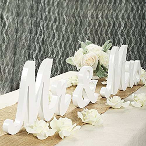 Haperlare White Wood Sign Vintage Style Mr and Mrs Sign Mr & Mrs Wooden Letters Rustic Wedding Signs for Wedding Table,Photo Props,Party Table,Top Dinner,Rustic Wedding Decorations