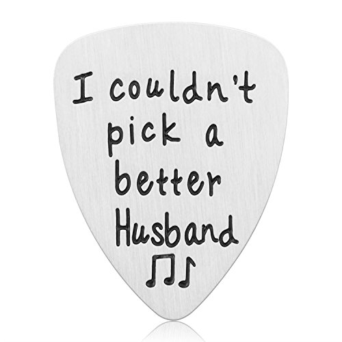 Best Husband Gifts from Wife - I Couldn't Pick A Better Husband Guitar Pick, Unique Birthday Gift for Musician Husband Guitar Pick Jewelry for Wedding Anniversary, Valentine's Day (Husband)