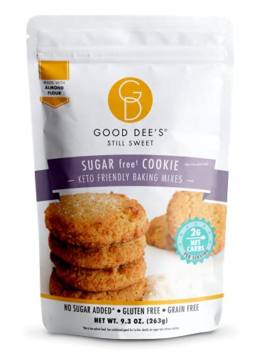 Book Cover Good Dees Low Carb Baking Mix, Sugar Cookie Mix, Keto Baking Mix, No Sugar Added, Dairy-Free, Gluten Free, Soy-Free, Diabetic, Atkins & WW Friendly - (1g Net Carbs, 12 Servings (Sugar)