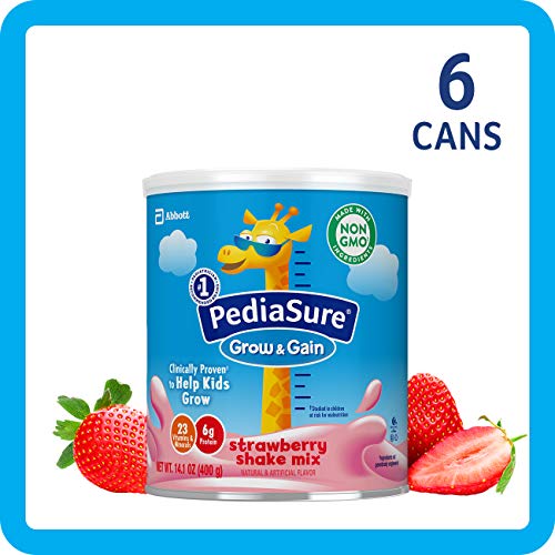 Book Cover PediaSure Grow & Gain Strawberry Shake Mix, Nutrition Shake for Kids, 14.1 oz, 6 count