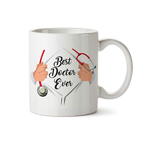 Best Doctor Ever Funny Coffee Mug - Ceramic - 11 oz - Superman Mug For Doctors, Gifts for Surgeons, Men and Women Doctors, Hospital Medical Dr Novelty, Super Man Doc Cup