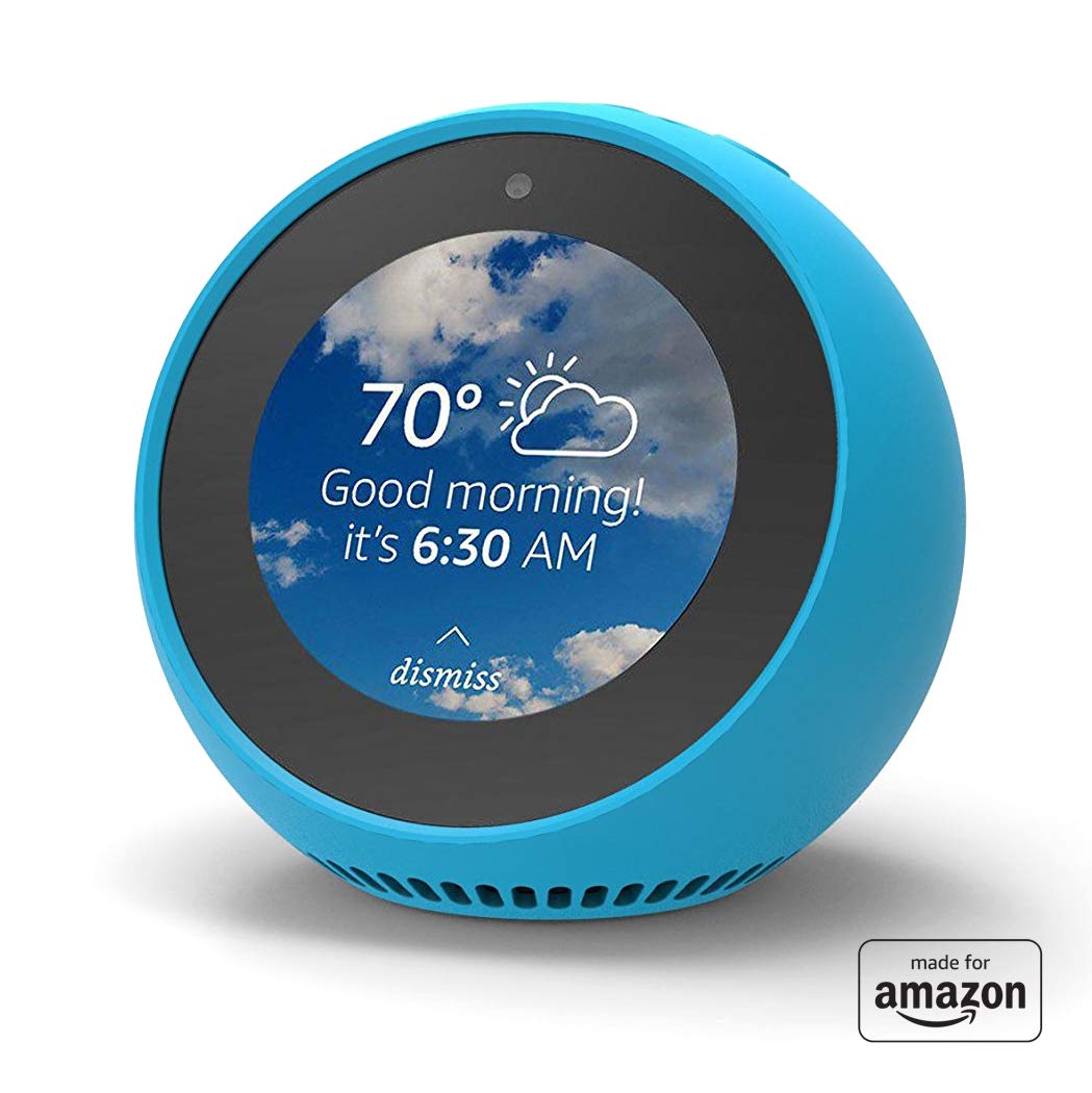 Book Cover Mission Color Skin for Amazon Echo Spot (Bahama Blue)