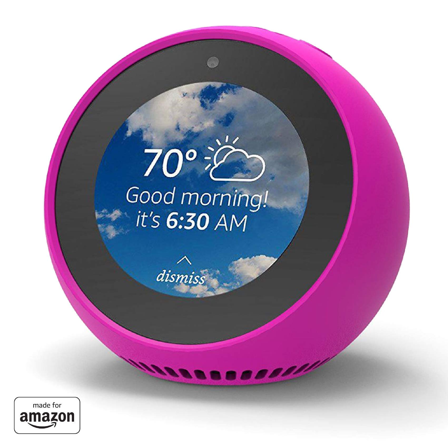 Book Cover Mission Color Skin for Amazon Echo Spot (Hot Pink)