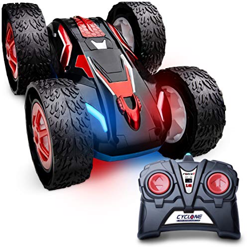 Force1 Cyclone Remote Control Car for Kids - Double Sided Fast Off Road Stunt Car, RC Rock Crawler Toy Car for Boys and Girls with 2 Rechargeable Toy Car Batteries
