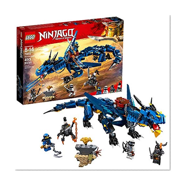 Book Cover LEGO 6212692 Ninjago Masters of Spinjitzu: Storm Bringer 70652 Ninja Toy Building Kit with Blue Dragon Model (493 Piece), Multicolor