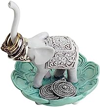 Evelots Set of 2 Elegant Good Luck Elephant Jewelry Ring Holder, Jewelry Stand, Multi-Color