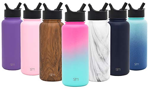 Book Cover Simple Modern 32 oz Summit Water Bottle with Straw Lid - Gifts for Men & Women Hydro Vacuum Insulated Tumbler Flask Double Wall Liter - 18/8 Stainless Steel Ombre: Sorbet