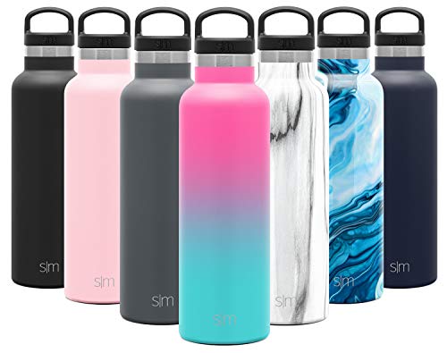 Book Cover Simple Modern 20oz Ascent Water Bottle - Hydro Vacuum Insulated Tumbler Flask w/Handle Lid - Pink Double Wall Stainless Steel Reusable - Leakproof Ombre: Sorbet