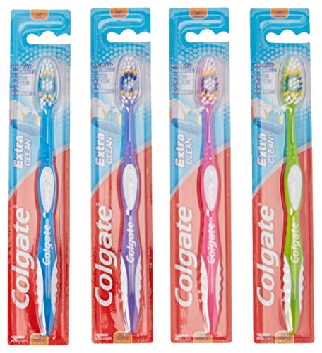 Book Cover Colgate Extra Clean Full Head Toothbrush, Soft, Assorted Colors (Pack of 12)