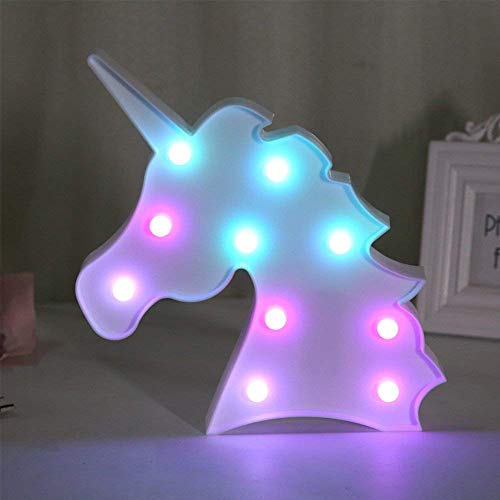 Book Cover RECUTMS Colorful Unicorn LED Light Night Lights Lamp Wall Decoration Decorative Sign for Party/Wedding/Kid Birthday Party/Holiday Celebrations(Unicorn)