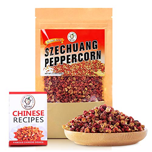 Book Cover Yimi Szechuan Red Peppercorns, Grade AAA Sichuan Whole Peppercorns Strong Flavor for Mapo Tofu, Kung Pao Chicken, 2.1 oz, Gift for Thanksgiving