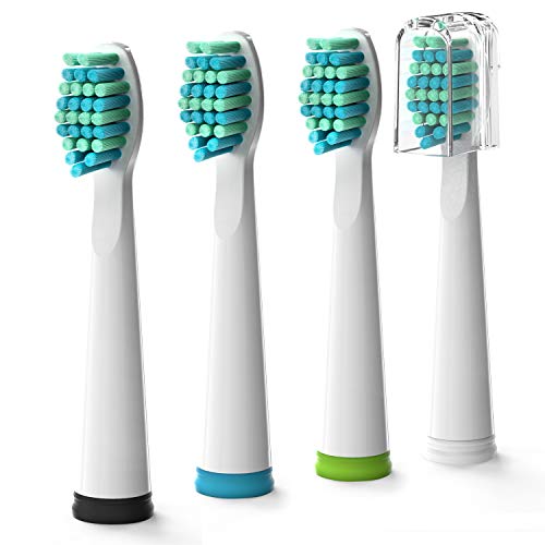 Gloridea Electric Toothbrush Replacement Heads 4pcs/pack for Gloridea Sonic Electric Toothbrush Series, Soft Bristle Brush Head in White