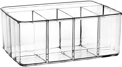 Kryllic Drawer Organizer - Makeup Cosmetics Bathroom Storage Holder, Acrylic 5 Compartment Cosmetic Tray Holder for Vanity for Brushes