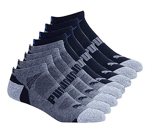 Puma Men's No show Sport Socks, Moisture Control, Arch Support (8 Pair)