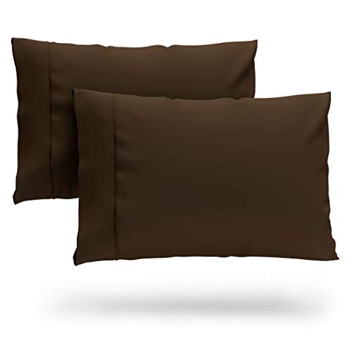Book Cover Cosy House Collection Ultra Soft Luxury King Size Pillow Cases - Chocolate Pillowcase Set of 2 - Cooling & Breathable Bamboo Viscose Blend Cover