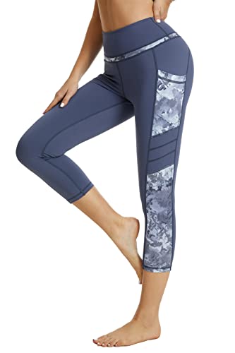 Zinmore Women's Capri Yoga Pants Exercise Running Workout Leggings with Pockets