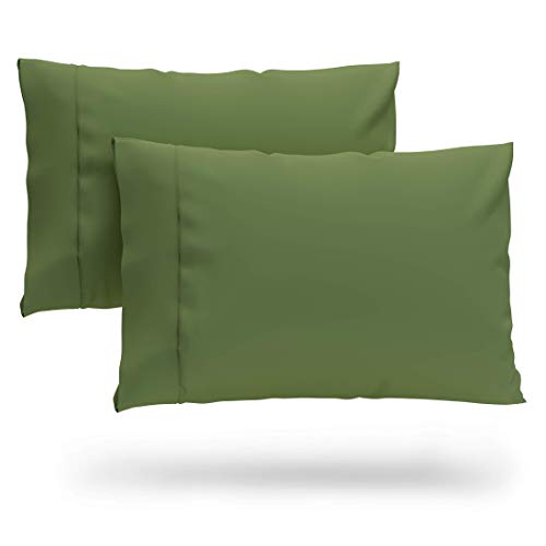 Book Cover Cosy House Collection Luxury Bamboo Standard Size Pillowcases - Sage Green Pillowcase Set of 2 - Ultra Soft & Cool Natural Bamboo Blend Cover - Resists Stains& Wrinkles