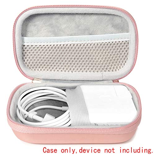Handy Protective Case for MacBook Air Power Adapter, Also Good for USB C Hub, Type C Hub, USB Multi Ports Type c hub, Featured Compact case for Easy Storage and Protection, mesh Pocket (Rose Gold)