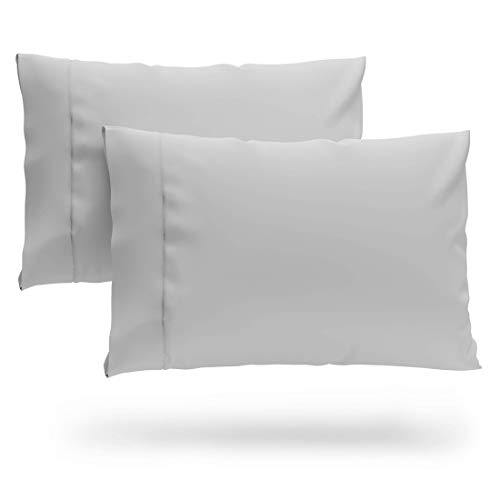 Cosy House Collection Luxury Bamboo Standard Size Pillowcases - Silver Pillowcase Set of 2 - Ultra Soft & Cool Natural Bamboo Blend Cover - Resists Stains& Wrinkles