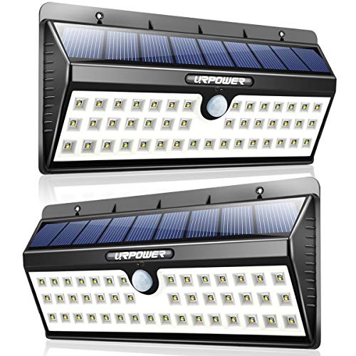 URPOWER Solar Lights, 44 LED Waterproof Motion Sensor Lights Outdoor Wireless Solar Powered Wall Light Motion Activated Auto On/Off Solar Security Lights Outdoor for Patio Deck Yard Cool White 2 Pack