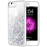 Caka 6S Plus Case, 8 Plus Glitter Case Girly Flowing Liquid Bling Glitter Sparkle Soft TPU Case for 6 Plus 6S Plus 7 Plus 8 Plus (5.5 inch) (Silver)