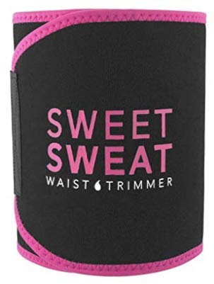 Book Cover Sports Research Sweet Sweat Premium Waist Trimmer (Pink Logo) for Men & Women ~ Includes Free Sample of Sweet Sweat Gel!