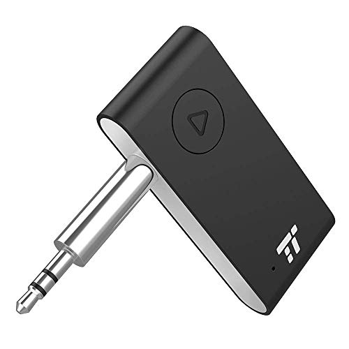 TaoTronics Bluetooth AUX Adapter, AptX Low Latency Bluetooth Receiver, 15 Hour Hands-Free Bluetooth Car kit, Wireless Audio Bluetooth 4.2 Car Adapter, Auto on Once Plugged to Power(CVC 6.0)