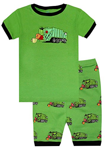 Book Cover Elowel Boys Garbage Truck 2 Piece Pajama Set 100% Cotton Size 7 Green
