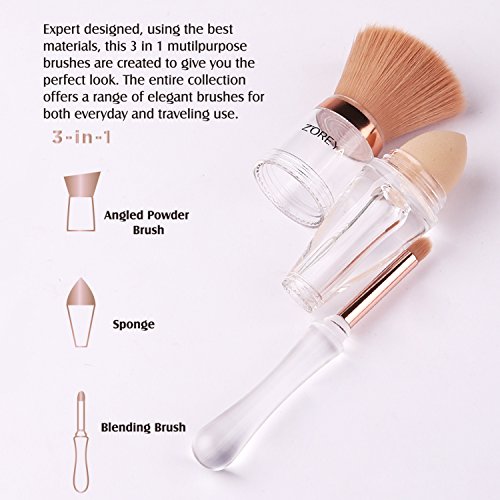 Makeup Brushes Zoreya(TM) 3 in 1 New 3x High Efficient Multipurpose Professionally Designed Makeup Brushes set Kit with Maximum Application