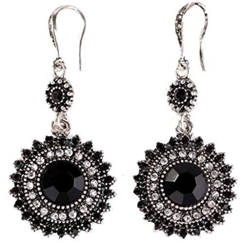 Bohemia National Wind Restoring Ancient Ways Sunflower Earrings (Black)