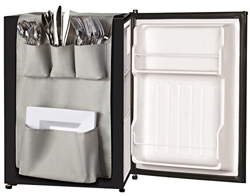Book Cover Classic Design - Over the Door Pantry Closet Organizer, Dorm and office Over the Fridge Caddy Organizer, Storage and Paper Goods Organizer (Gray)