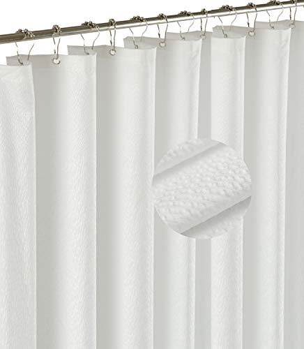 Book Cover Barossa Design Soft Light-Weight Microfiber Fabric Shower Liner or Curtain with Embossed Dots, Hotel Quality, Machine Washable, Water Repellent, White, 70 x 72 inches