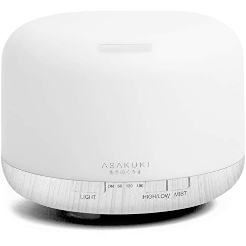 ASAKUKI 500ml Premium, Essential Oil Diffuser, 5 in 1 Ultrasonic Aromatherapy Fragrant Oil Humidifier Vaporizer, Timer and Auto-Off Safety Switch