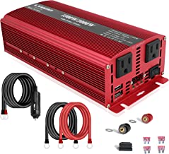 LVYUAN 1500W/3000W Power Inverter Dual AC Outlets and Dual USB Charging Ports DC 12V to 110V AC Car 12V Inverter Converter with Digital Display 4 External 40A Fuses for Blenders, vacuums, Power Tools