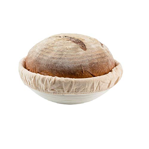 9 inch Round Bread Banneton Proofing Basket & Liner SUGUS HOUSE Brotform Dough Rising Rattan Handmade rattan bowl - Perfect For Artisan