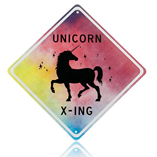 Book Cover infloatables Unicorn room decor - unicorn crossing sign, beautiful bedroom wall decoration for girls