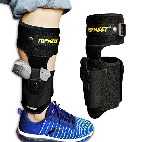 topmeet Ankle Gun Holster for Concealed Carry,Airsoft Pistol with Magazine Ammo Pocket,Compatible with 1911 Glock Bodyguard Lcp 2,Sig Sauer s&w m&p Shield Taurus Springfield